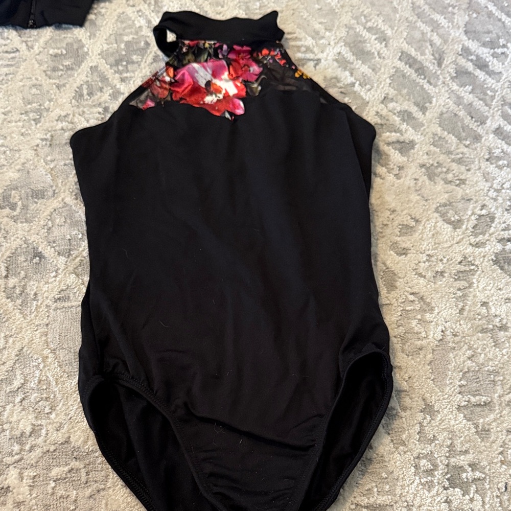 Motionwear Black Floral Bodysuit